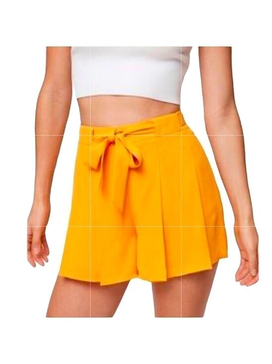 Aritzia Pants - Aritzia Sunday Best Orange Tailored Pleaded Shorts Tie Waist Side Pockets Sz 2